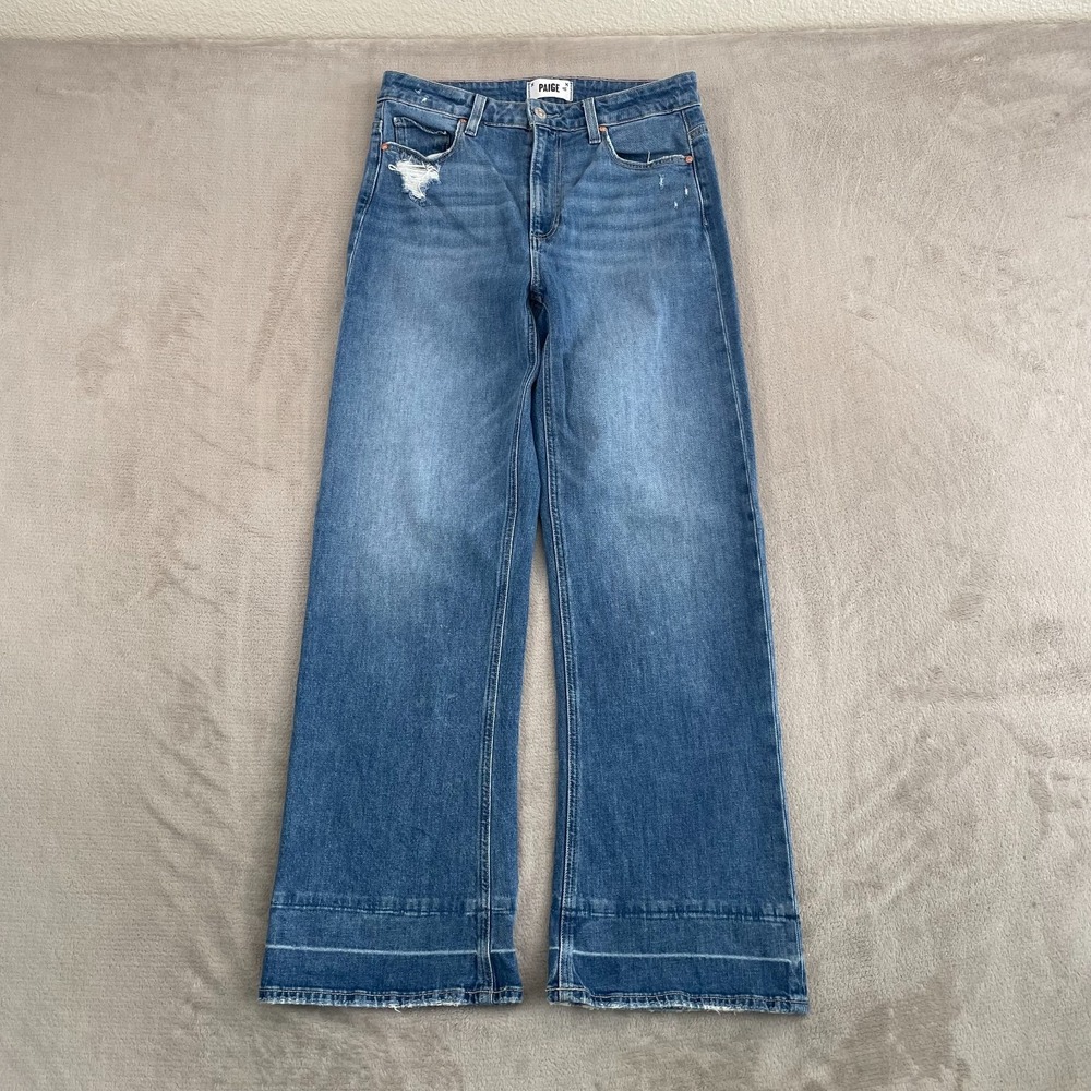 PAIGE Blue Wide-Leg Flare Jeans